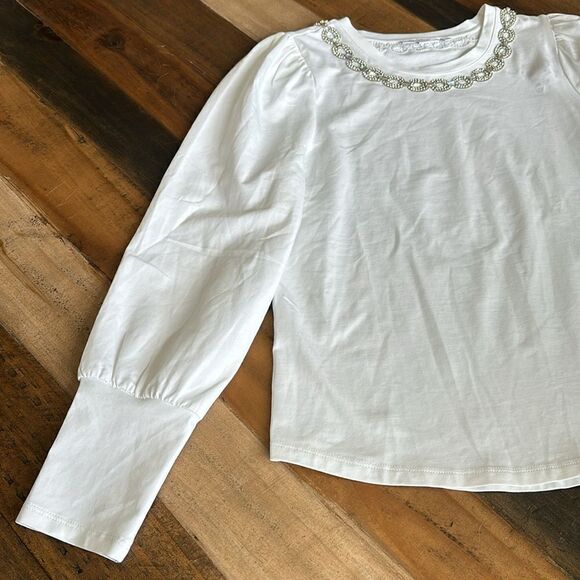 Chico’s Sz 1 embellished neck Top - Picture 6 of 10